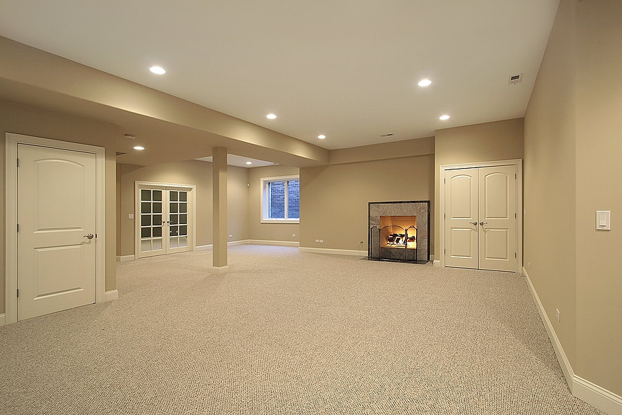 installed floor carpet in living area